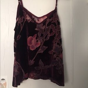 Boutique red velvet floral top